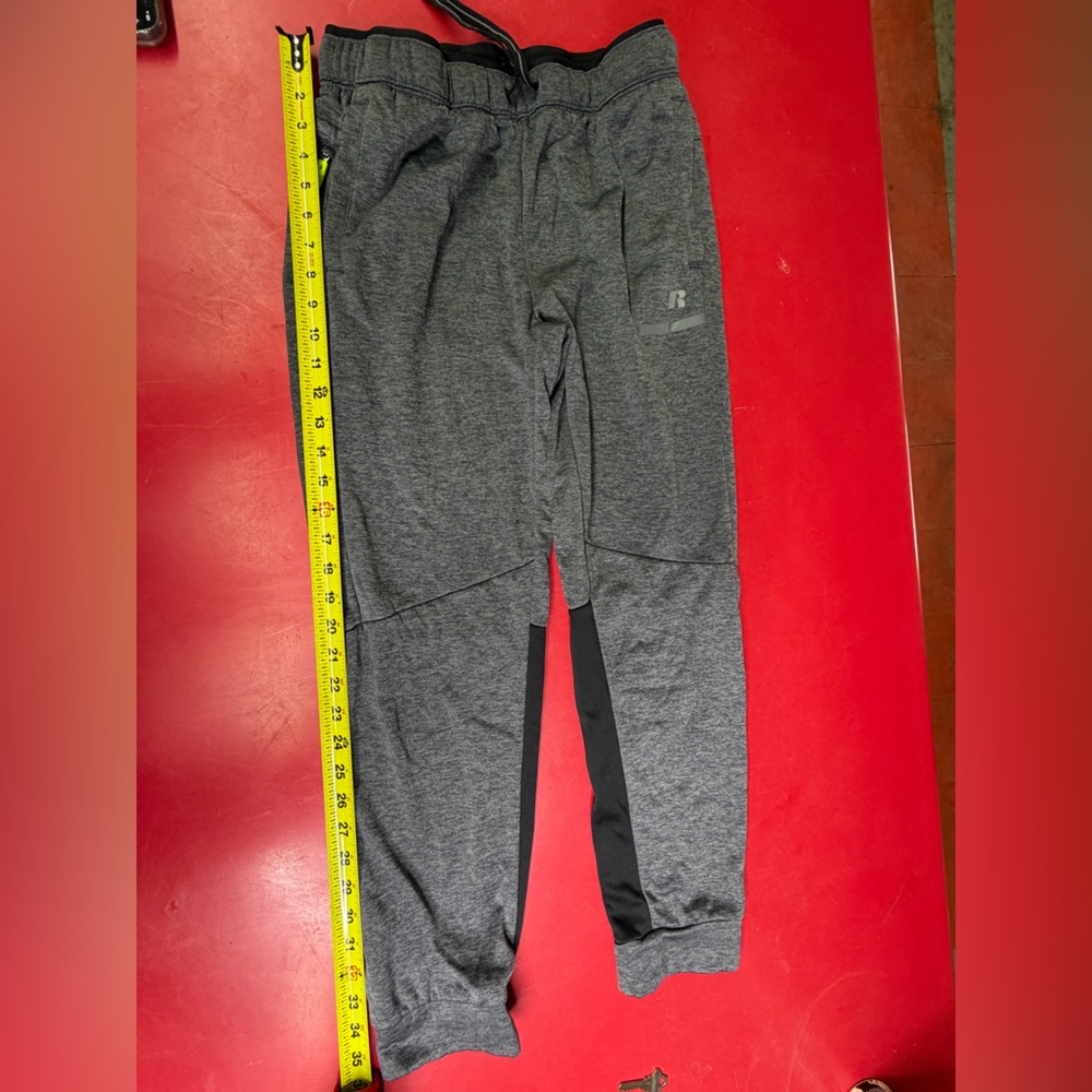 Russell Athletic Black and Gray Fleece Pants - Picture 1 of 7